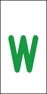 Schild Einzelbuchstabe w | grün · weiß selbstklebend