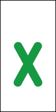 Aufkleber Einzelbuchstabe x | grün · weiß | stark haftend