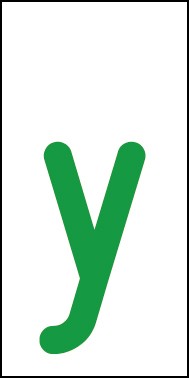 Aufkleber Einzelbuchstabe y | grün · weiß