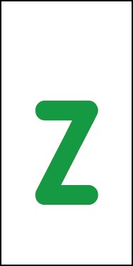 Schild Einzelbuchstabe z | grün · weiß selbstklebend
