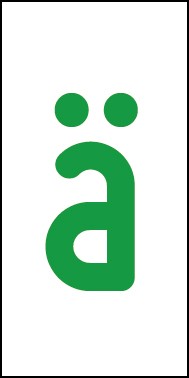 Schild Einzelbuchstabe ä | grün · weiß selbstklebend