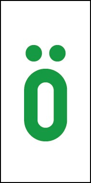 Schild Einzelbuchstabe ö | grün · weiß selbstklebend
