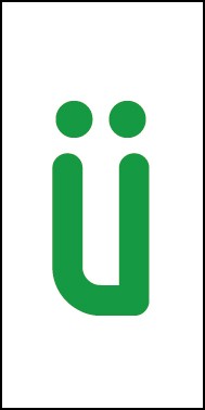 Schild Einzelbuchstabe ü | grün · weiß selbstklebend