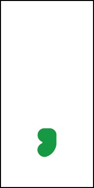 Magnetschild Sonderzeichen Komma | grün · weiß