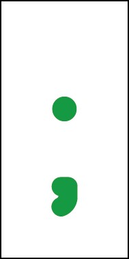 Schild Sonderzeichen Strichpunkt | grün · weiß