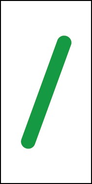 Schild Sonderzeichen Slash | grün · weiß selbstklebend