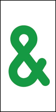 Schild Sonderzeichen Kaufmännisches Und | grün · weiß selbstklebend