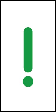 Schild Sonderzeichen Ausrufezeichen | grün · weiß selbstklebend