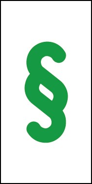 Schild Sonderzeichen Paragraph | grün · weiß selbstklebend