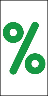 Schild Sonderzeichen Prozent | grün · weiß