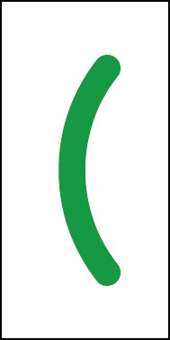 Aufkleber Sonderzeichen Klammer auf | grün · weiß | stark haftend