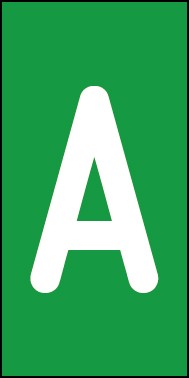 Schild Einzelbuchstabe A | weiß · grün selbstklebend