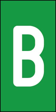 Schild Einzelbuchstabe B | weiß · grün