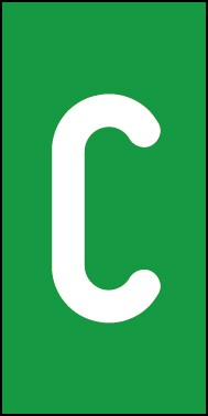 Aufkleber Einzelbuchstabe C | weiß · grün