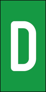 Schild Einzelbuchstabe D | weiß · grün selbstklebend