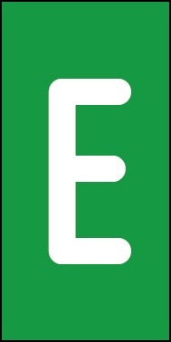 Aufkleber Einzelbuchstabe E | weiß · grün