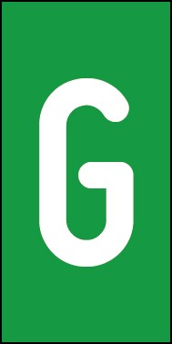 Schild Einzelbuchstabe G | weiß · grün