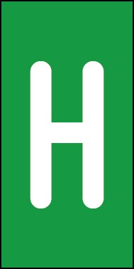 Aufkleber Einzelbuchstabe H | weiß · grün | stark haftend