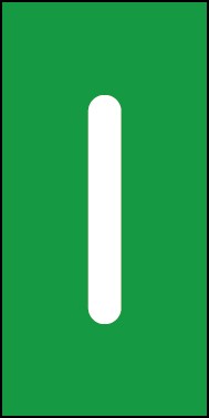 Magnetschild Einzelbuchstabe I | weiß · grün