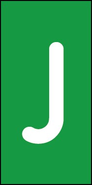Aufkleber Einzelbuchstabe J | weiß · grün