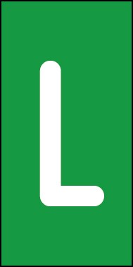 Aufkleber Einzelbuchstabe L | weiß · grün | stark haftend
