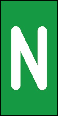 Aufkleber Einzelbuchstabe N | weiß · grün