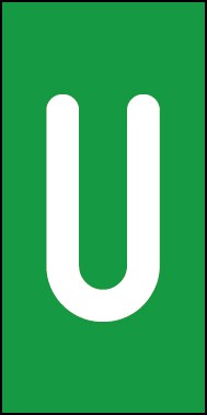 Aufkleber Einzelbuchstabe U | weiß · grün