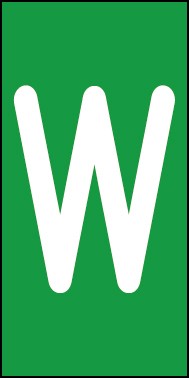 Schild Einzelbuchstabe W | weiß · grün selbstklebend