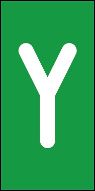 Aufkleber Einzelbuchstabe Y | weiß · grün