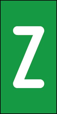 Aufkleber Einzelbuchstabe Z | weiß · grün