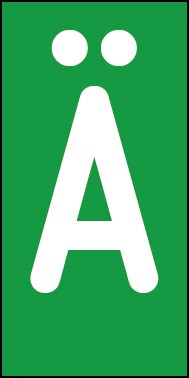 Schild Einzelbuchstabe Ä | weiß · grün selbstklebend