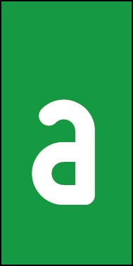 Schild Einzelbuchstabe a | weiß · grün selbstklebend