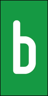 Schild Einzelbuchstabe b | weiß · grün selbstklebend