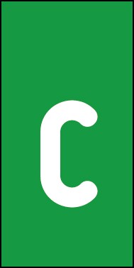 Schild Einzelbuchstabe c | weiß · grün selbstklebend