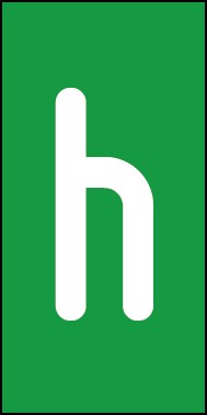 Aufkleber Einzelbuchstabe h | weiß · grün