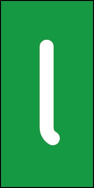 Schild Einzelbuchstabe l | weiß · grün selbstklebend