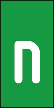 Schild Einzelbuchstabe n | weiß · grün selbstklebend