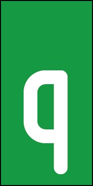 Aufkleber Einzelbuchstabe q | weiß · grün | stark haftend