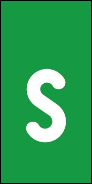 Schild Einzelbuchstabe s | weiß · grün