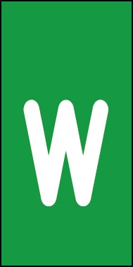Magnetschild Einzelbuchstabe w | weiß · grün