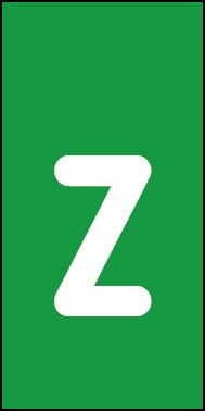 Schild Einzelbuchstabe z | weiß · grün