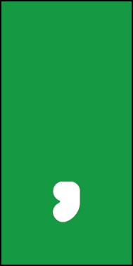Schild Sonderzeichen Komma | weiß · grün