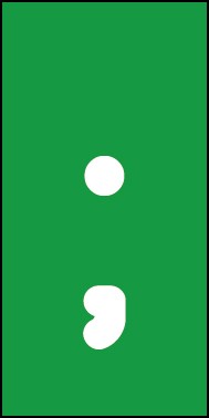 Schild Sonderzeichen Strichpunkt | weiß · grün