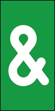 Schild Sonderzeichen Kaufmännisches Und | weiß · grün