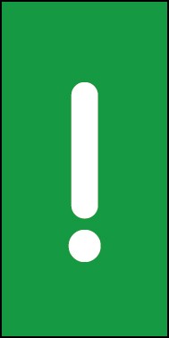 Aufkleber Sonderzeichen Ausrufezeichen | weiß · grün