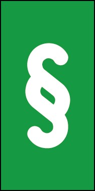 Schild Sonderzeichen Paragraph | weiß · grün