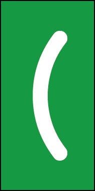 Schild Sonderzeichen Klammer auf | weiß · grün