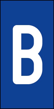 Aufkleber Einzelbuchstabe B | weiß · blau | stark haftend