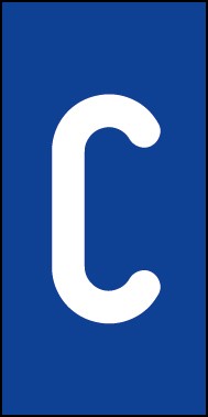 Schild Einzelbuchstabe C | weiß · blau