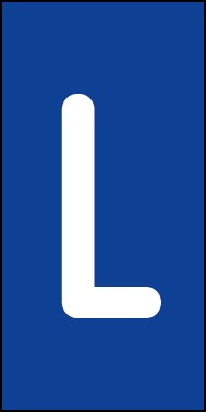 Schild Einzelbuchstabe L | weiß · blau